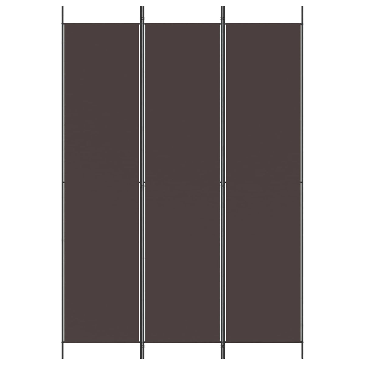 3-Panel Room Divider Brown 150x220 cm Fabric