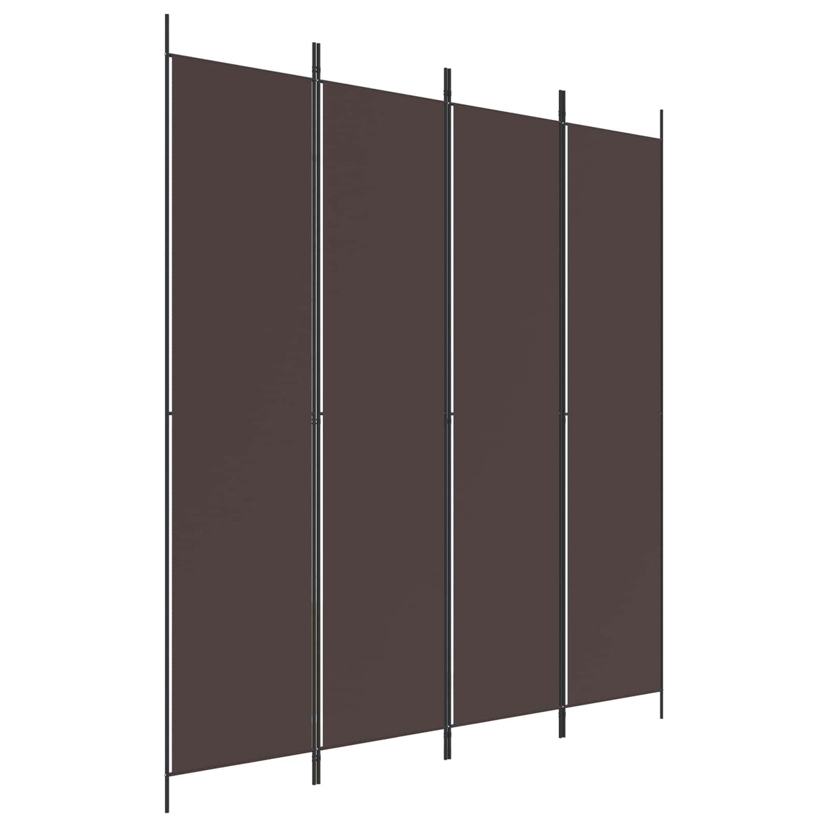 4-Panel Room Divider Brown 200x220 cm Fabric
