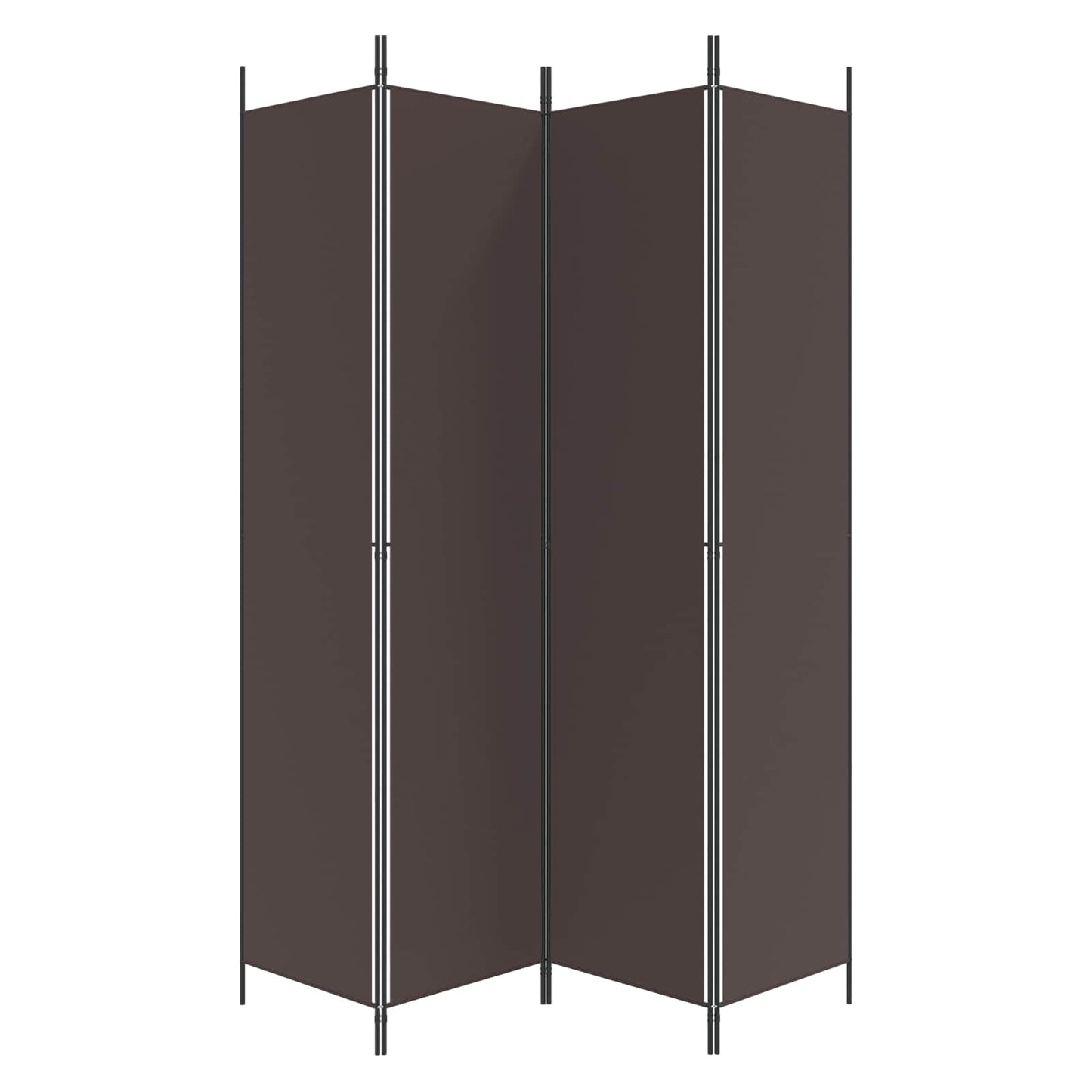 4-Panel Room Divider Brown 200x220 cm Fabric