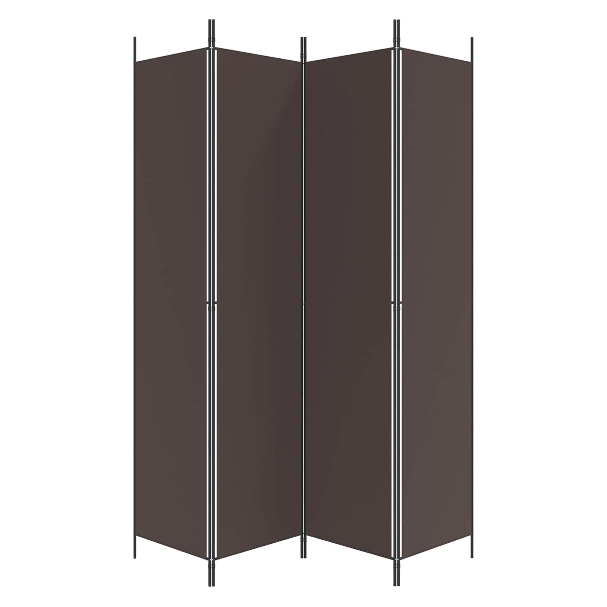 4-Panel Room Divider Brown 200x220 cm Fabric