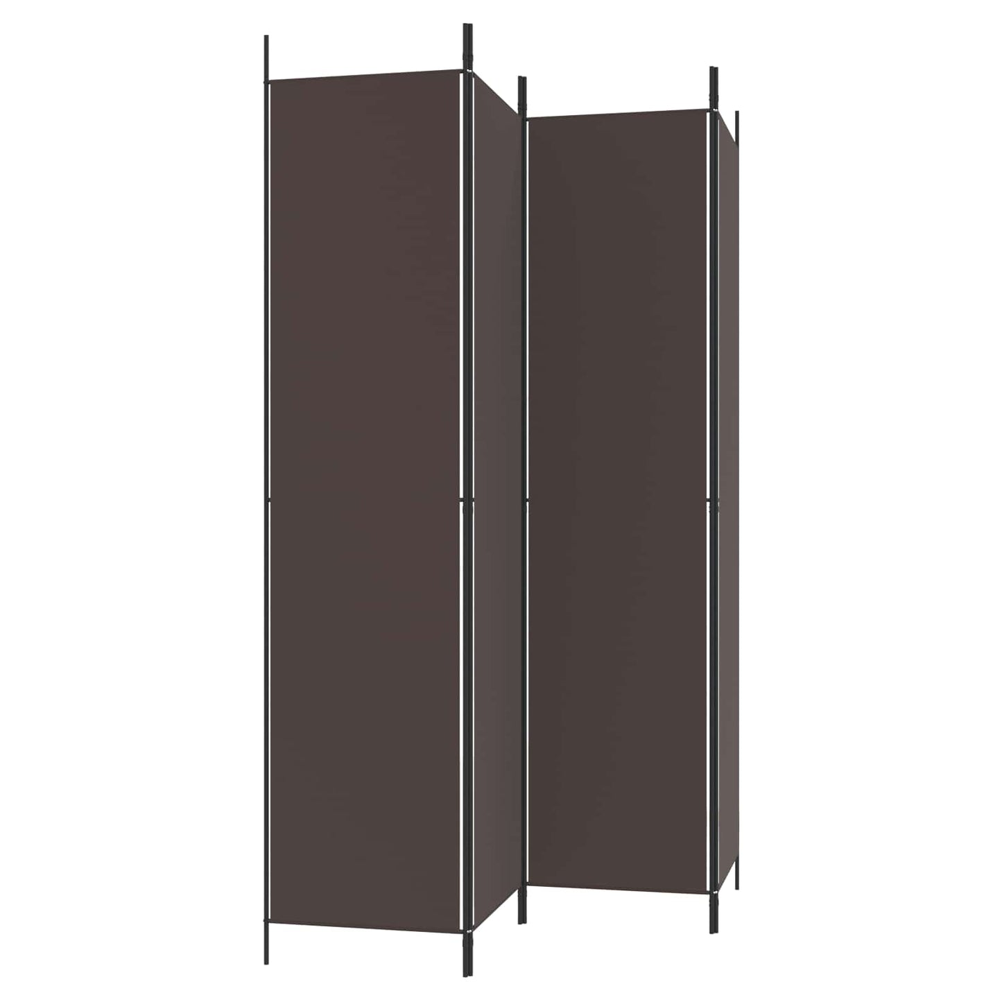 4-Panel Room Divider Brown 200x220 cm Fabric
