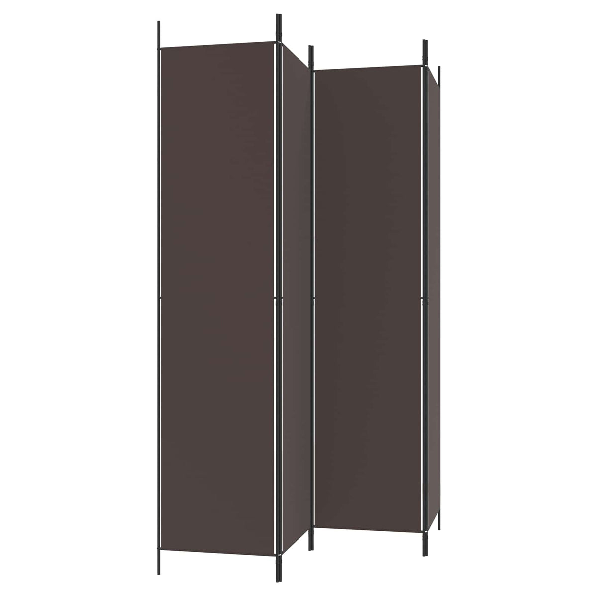 4-Panel Room Divider Brown 200x220 cm Fabric