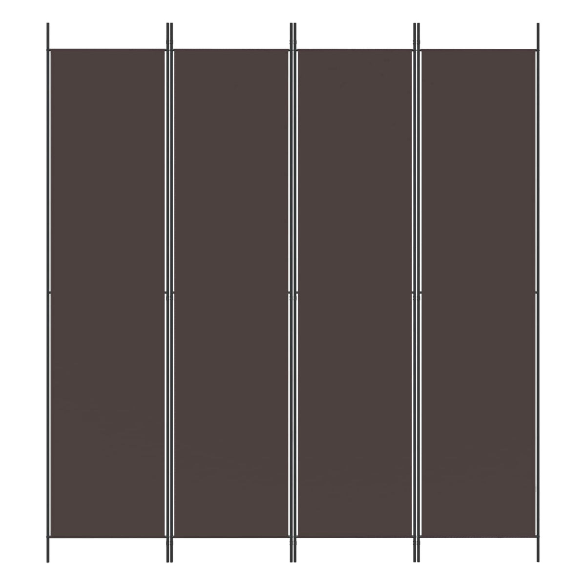 4-Panel Room Divider Brown 200x220 cm Fabric