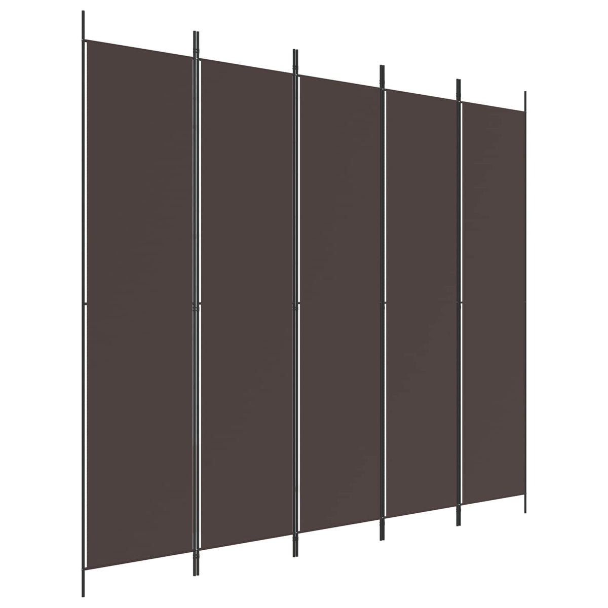5-Panel Room Divider Brown 250x220 cm Fabric