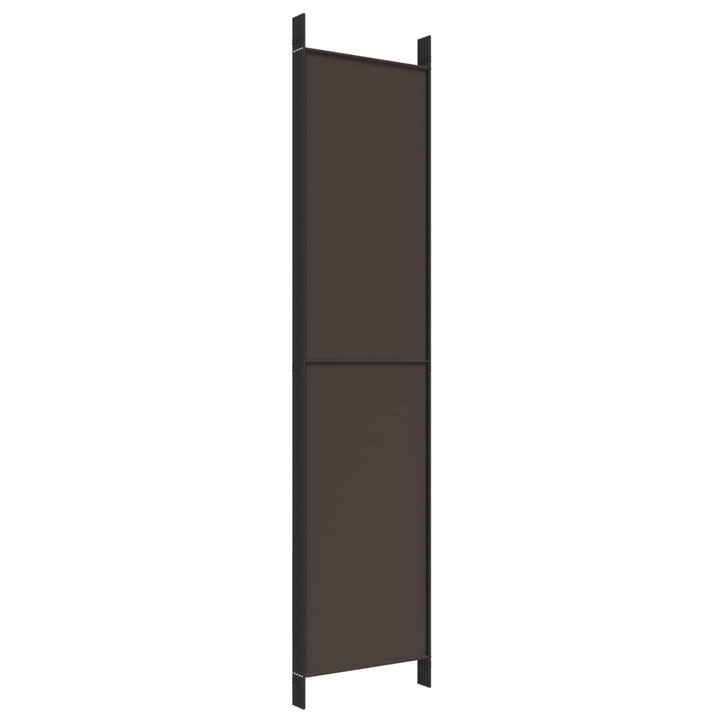 5-Panel Room Divider Brown 250x220 cm Fabric