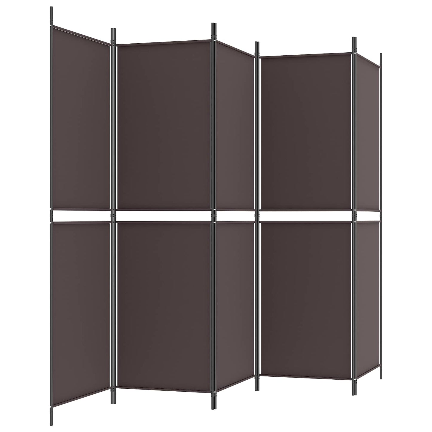 5-Panel Room Divider Brown 250x180 cm Fabric