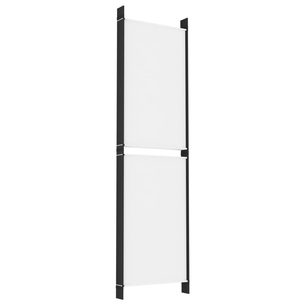 6-Panel Room Divider White 300x180 cm Fabric