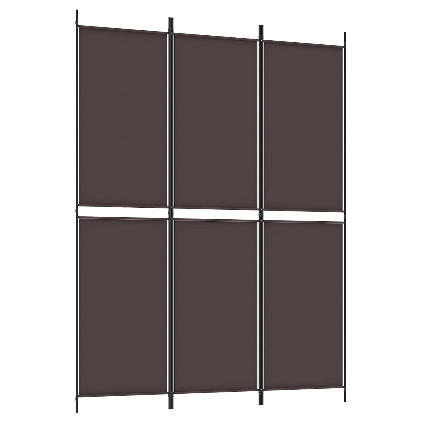 3-Panel Room Divider Brown 150x200 cm Fabric