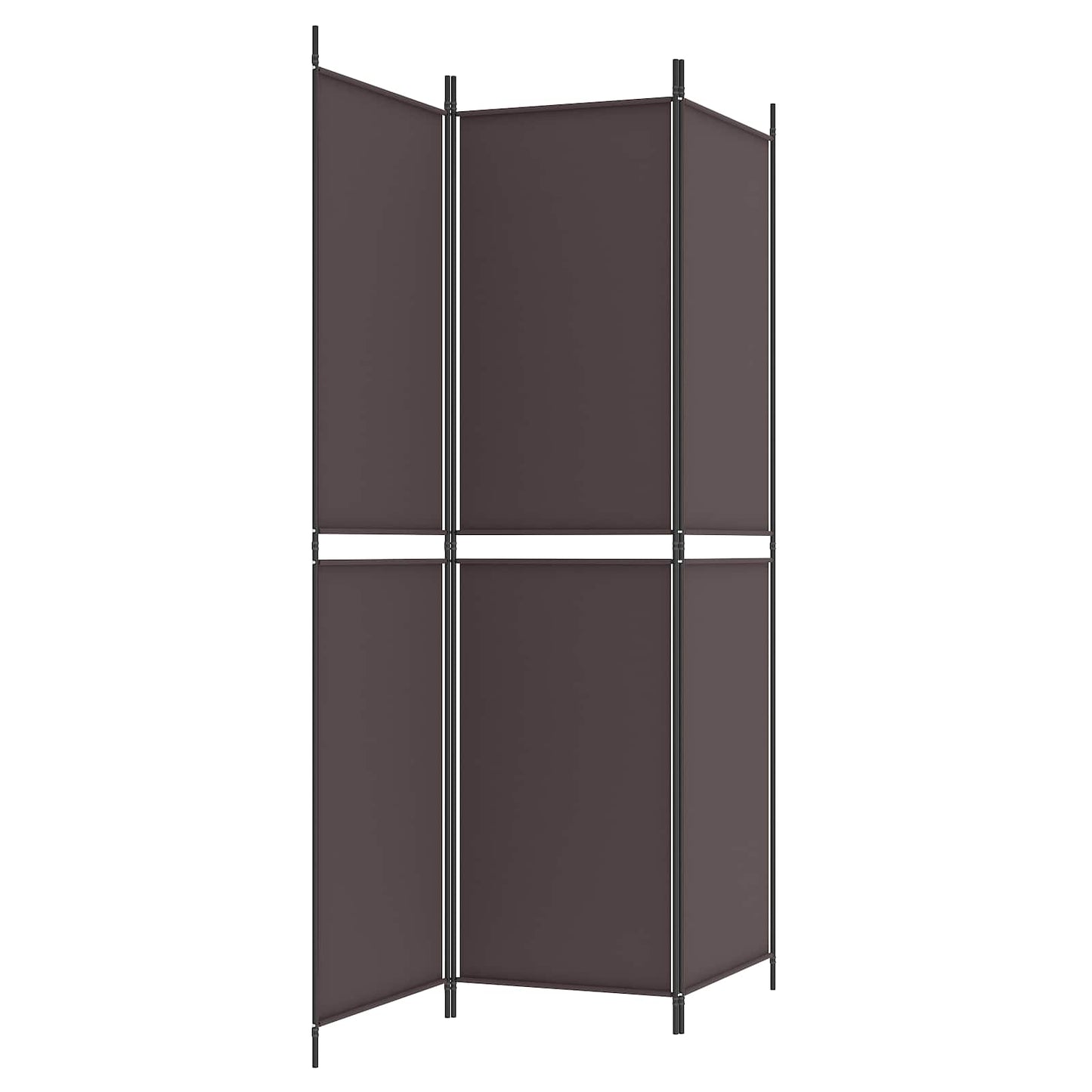 3-Panel Room Divider Brown 150x200 cm Fabric