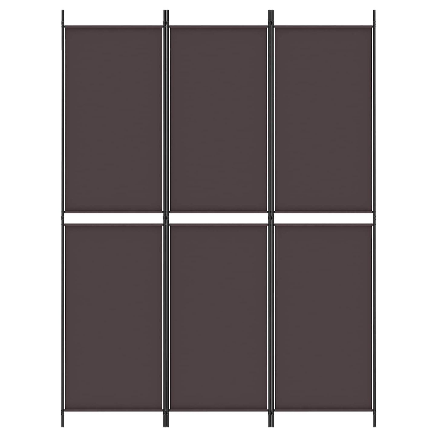 3-Panel Room Divider Brown 150x200 cm Fabric