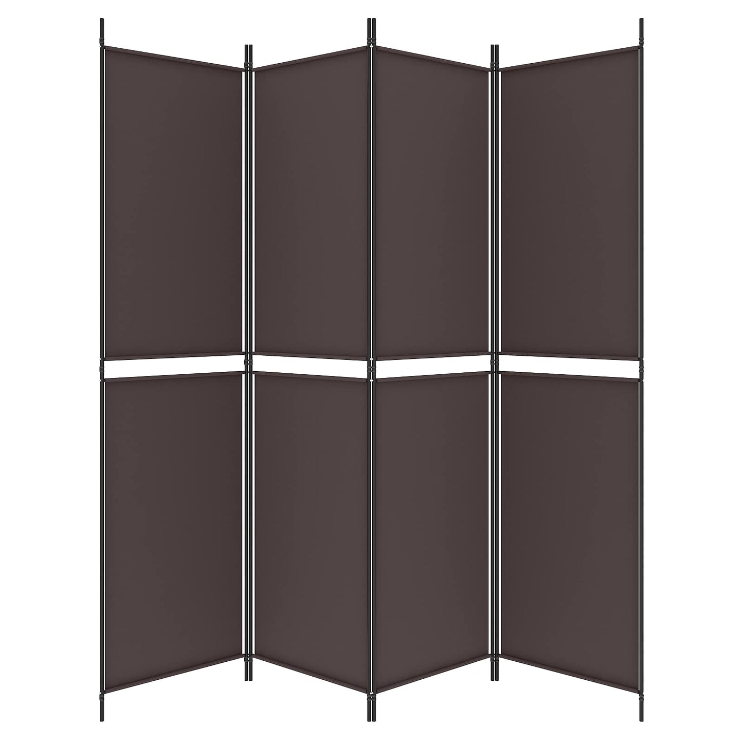 4-Panel Room Divider Brown 200x200 cm Fabric