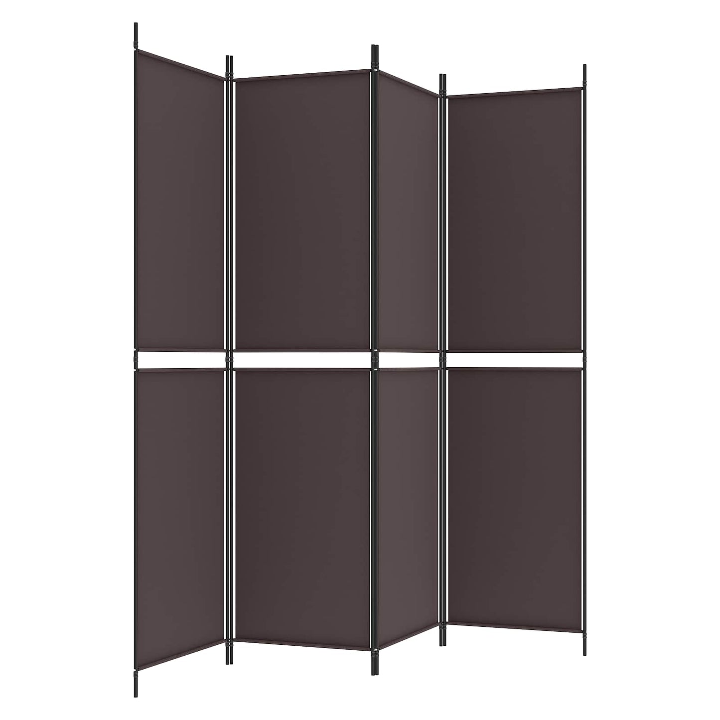4-Panel Room Divider Brown 200x200 cm Fabric