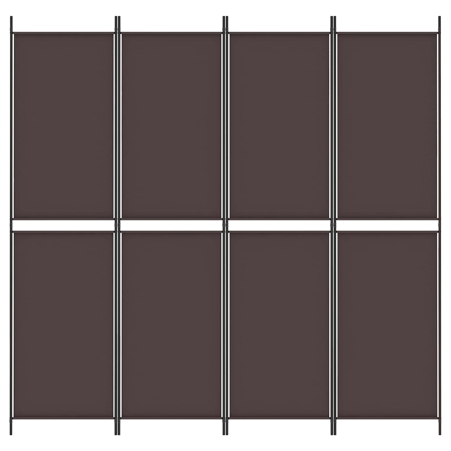4-Panel Room Divider Brown 200x200 cm Fabric