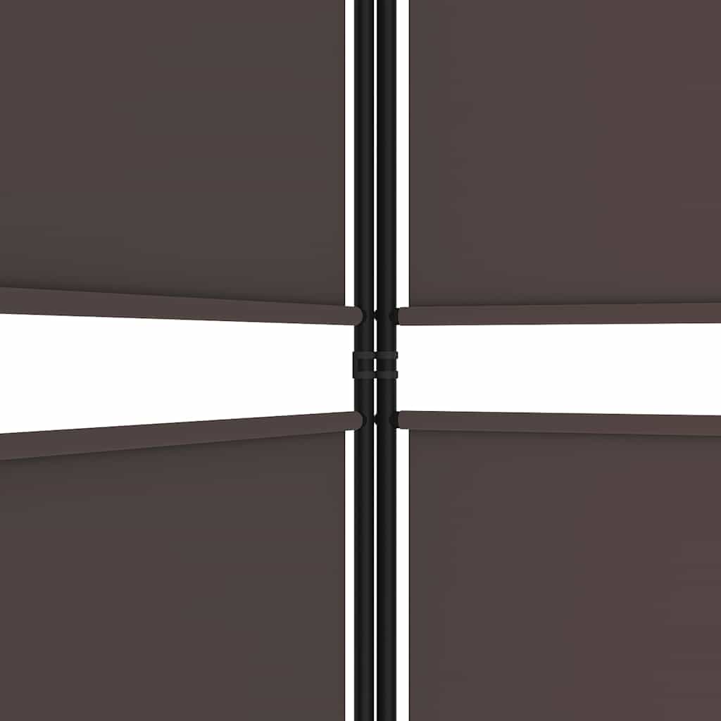 5-Panel Room Divider Brown 250x200 cm Fabric
