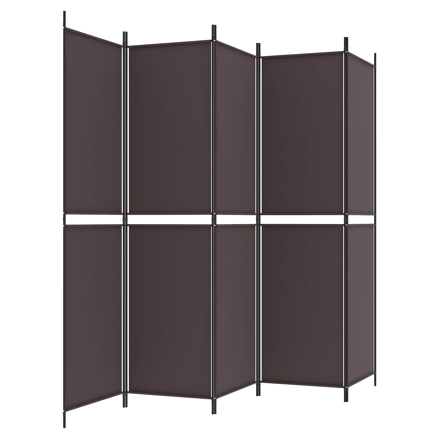 5-Panel Room Divider Brown 250x200 cm Fabric