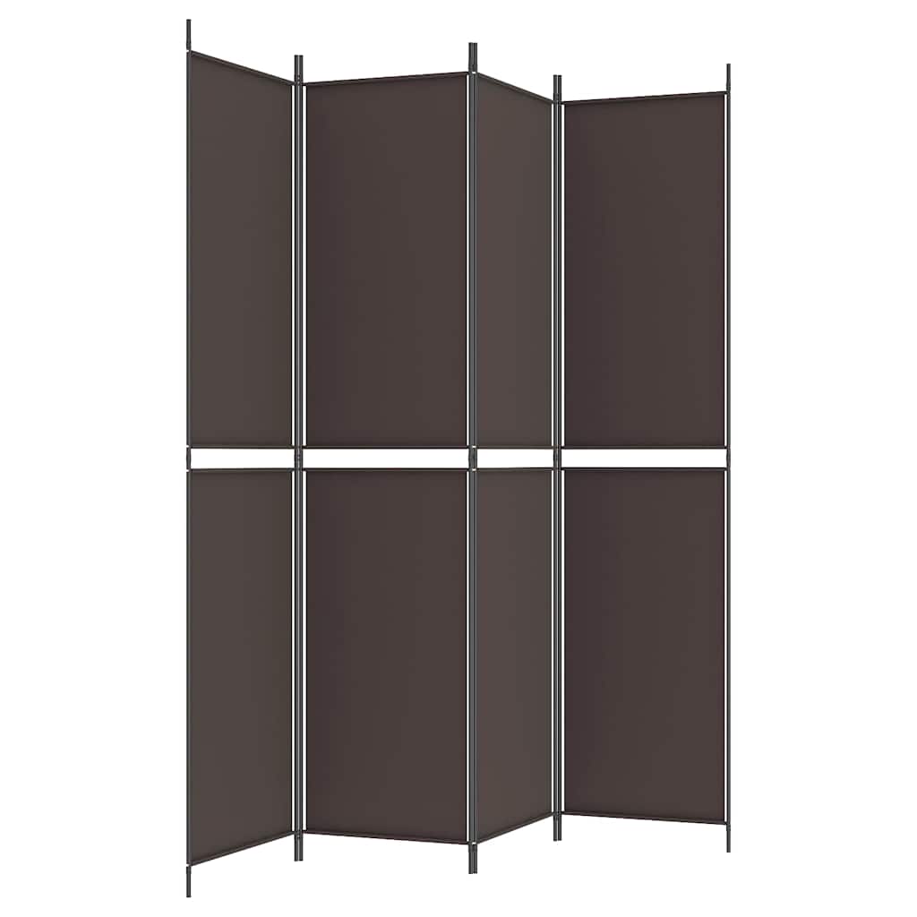 4-Panel Room Divider Brown 200x220 cm Fabric