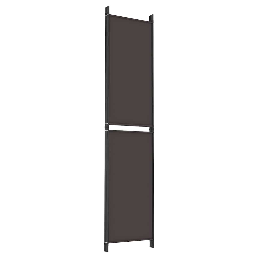 4-Panel Room Divider Brown 200x220 cm Fabric