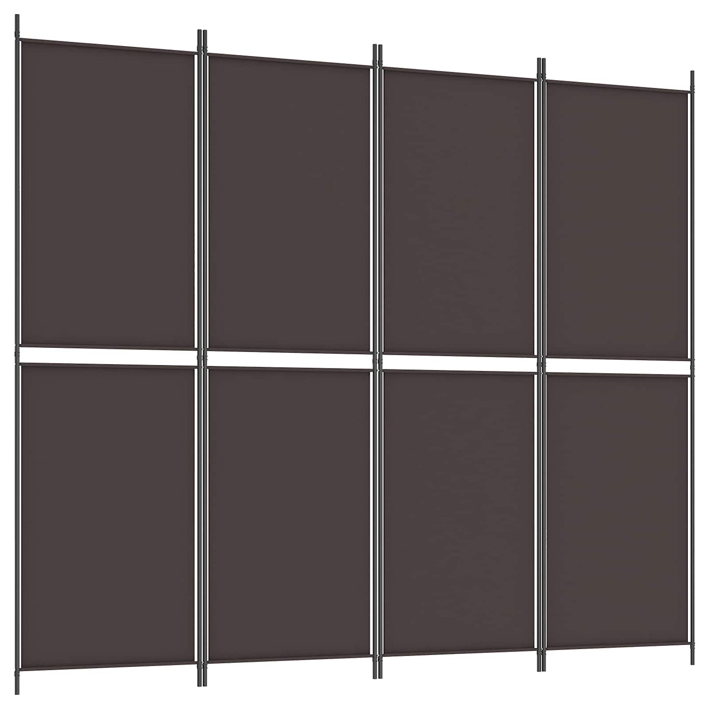 4-Panel Room Divider Brown 200x220 cm Fabric