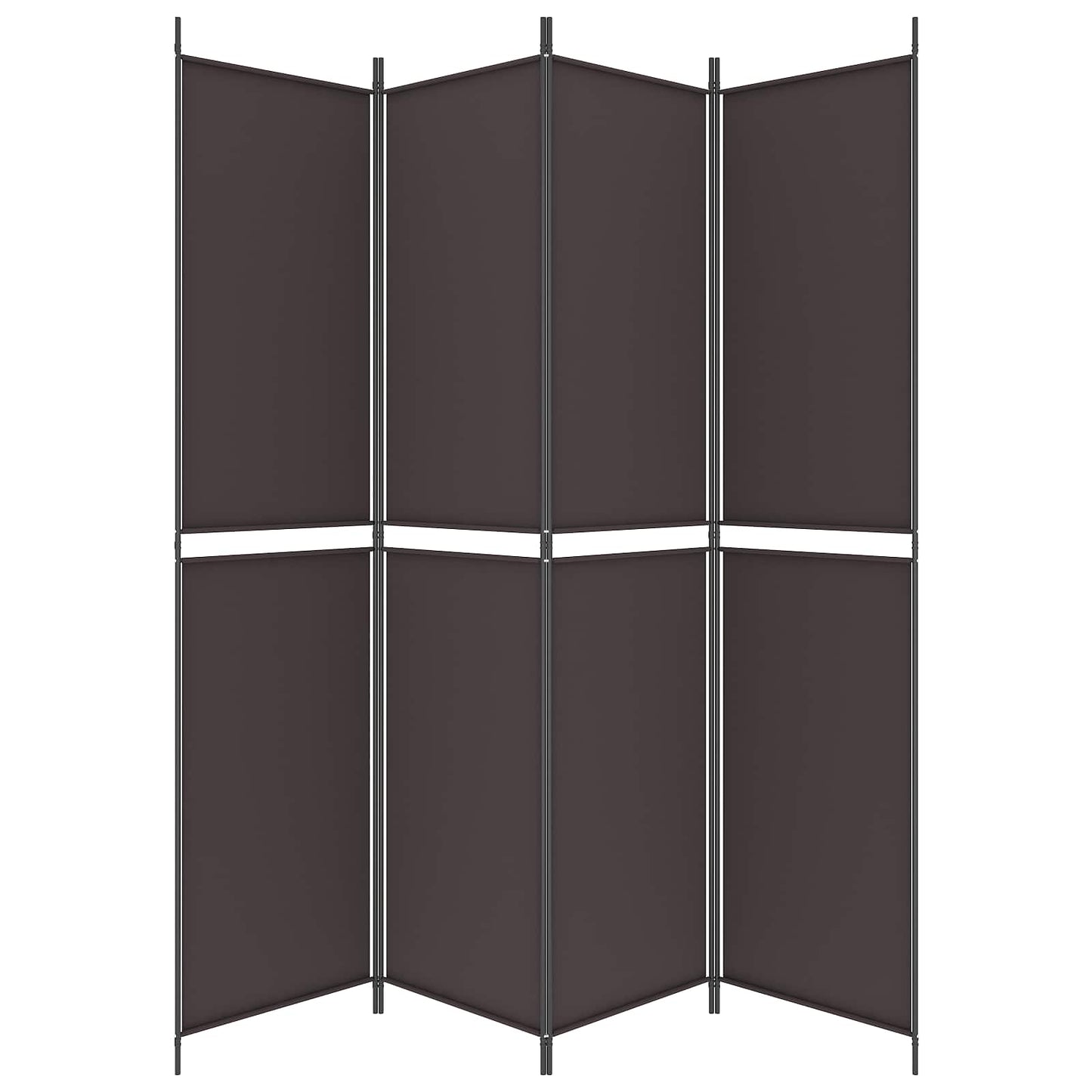 4-Panel Room Divider Brown 200x220 cm Fabric