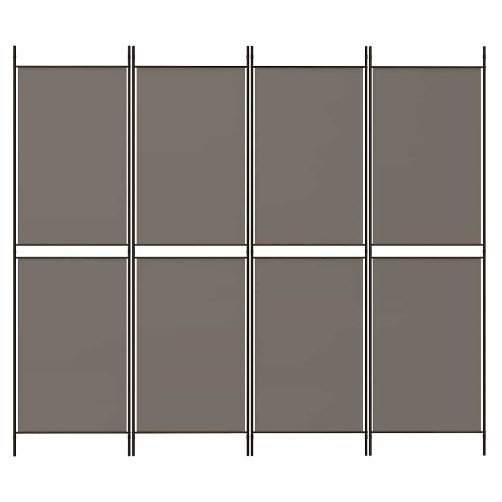 4-Panel Room Divider Anthracite 200x220 cm Fabric