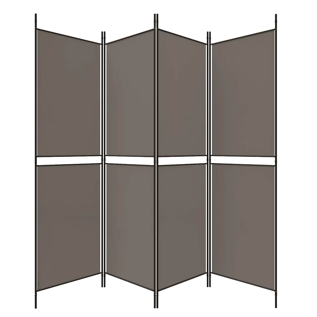 4-Panel Room Divider Anthracite 200x220 cm Fabric