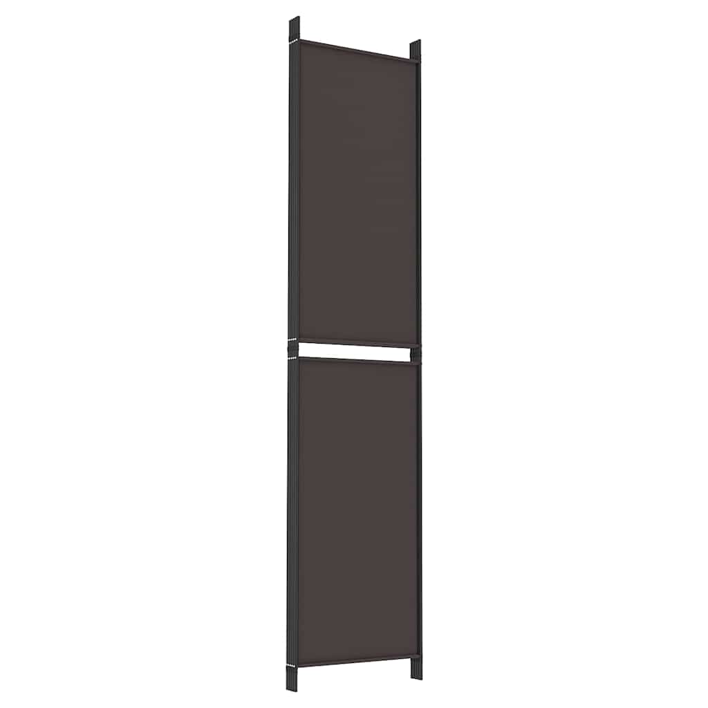 5-Panel Room Divider Brown 250x220 cm Fabric