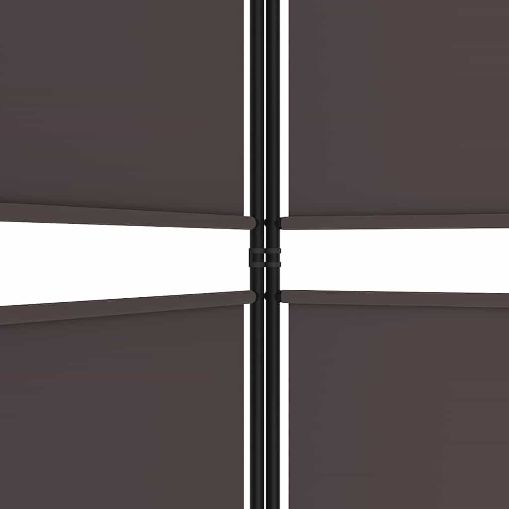 5-Panel Room Divider Brown 250x220 cm Fabric
