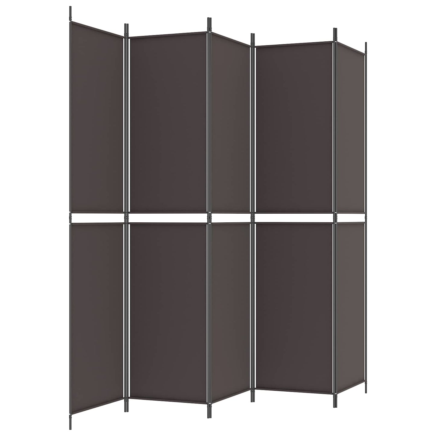 5-Panel Room Divider Brown 250x220 cm Fabric