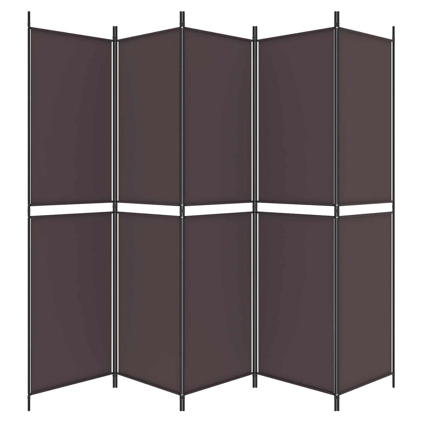 6-Panel Room Divider Brown 300x220 cm Fabric