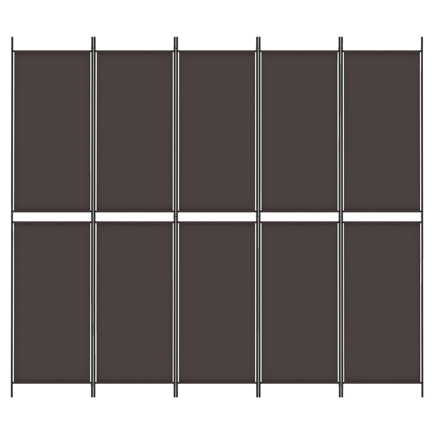 6-Panel Room Divider Brown 300x220 cm Fabric