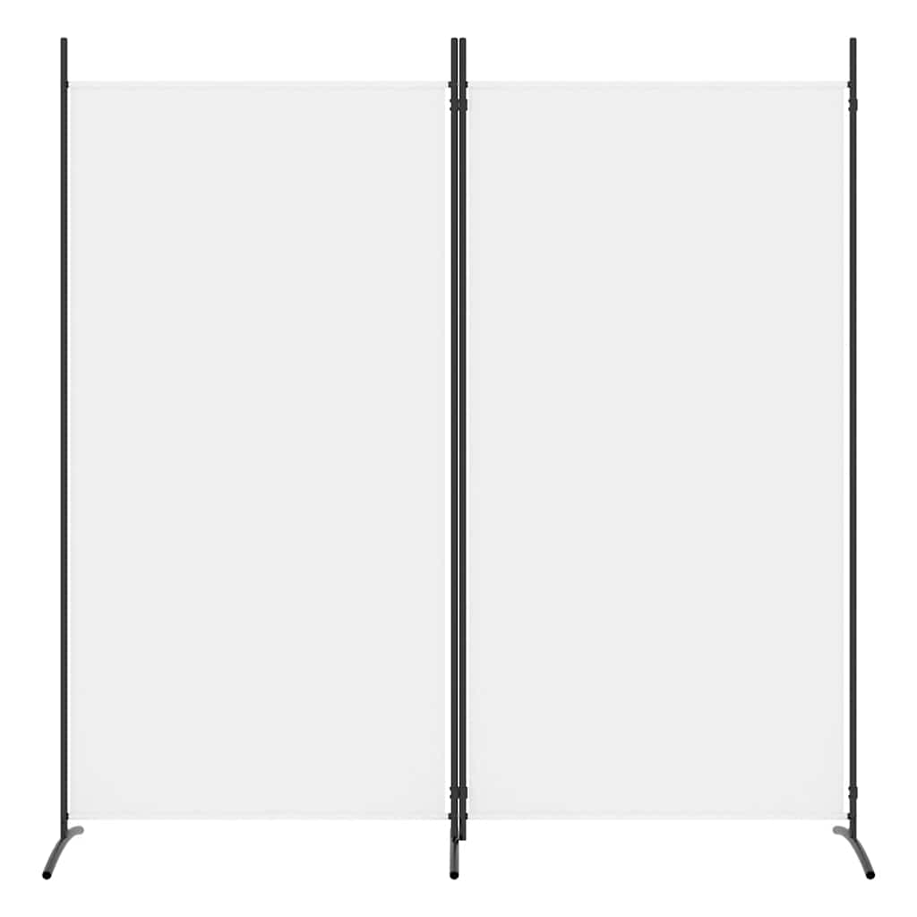 2-Panel Room Divider White 175x180 cm Fabric