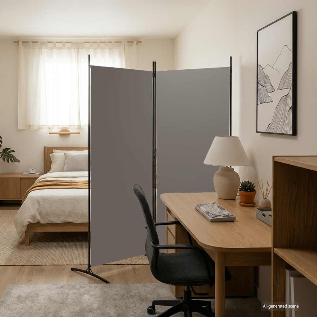 2-Panel Room Divider Anthracite 175x180 cm Fabric
