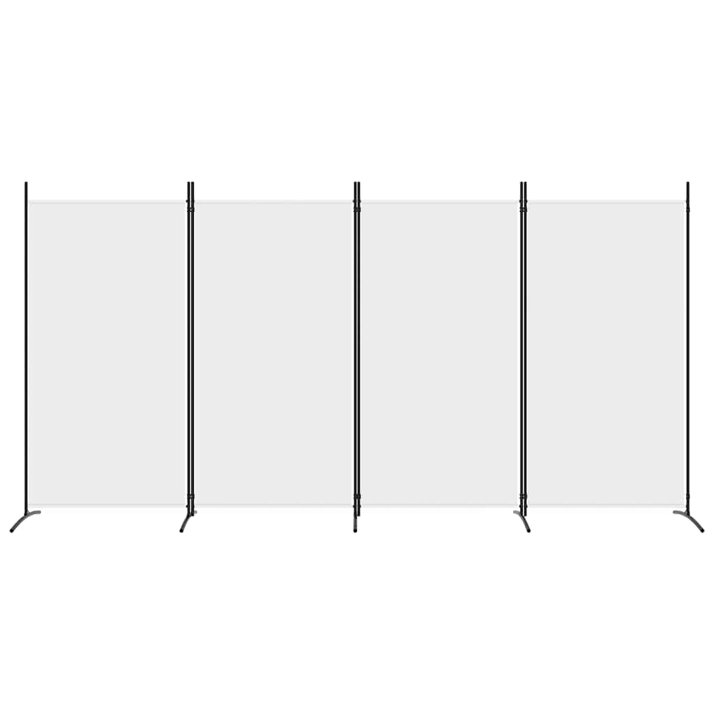 4-Panel Room Divider White 346x180 cm Fabric