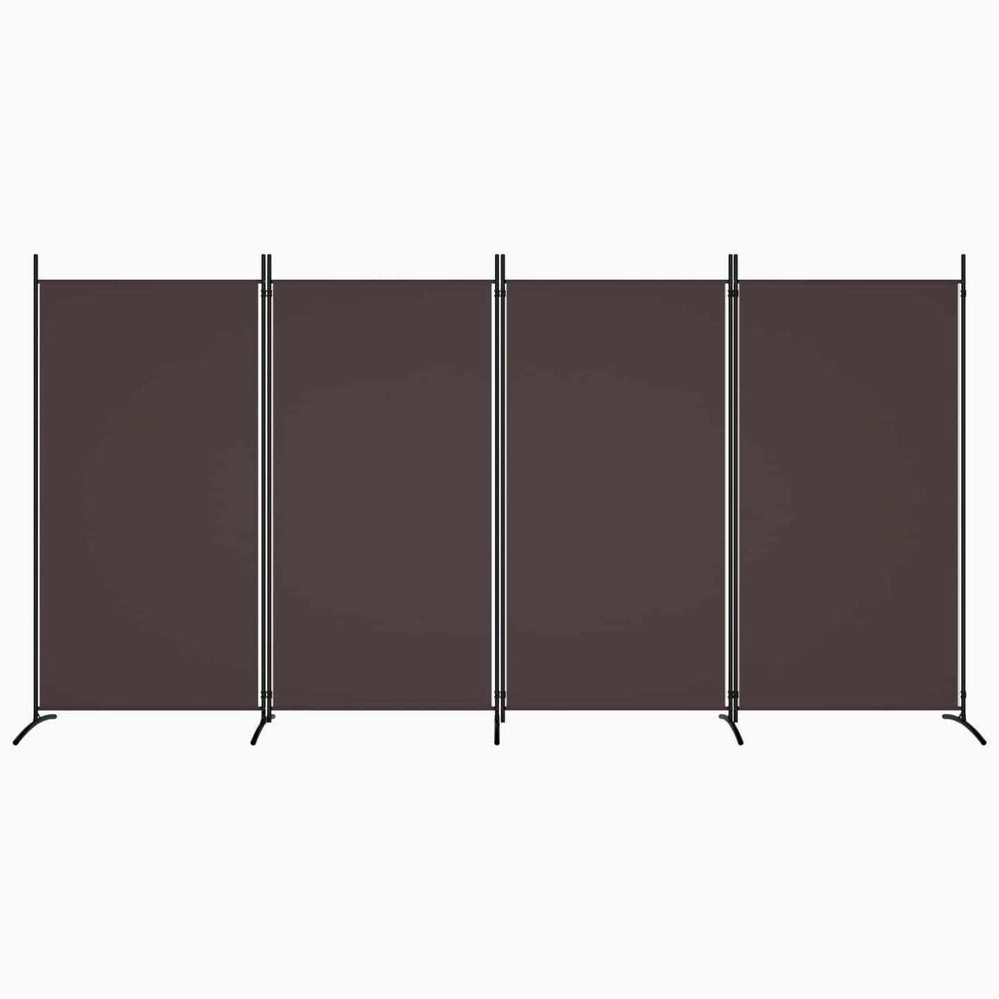4-Panel Room Divider Brown 346x180 cm Fabric