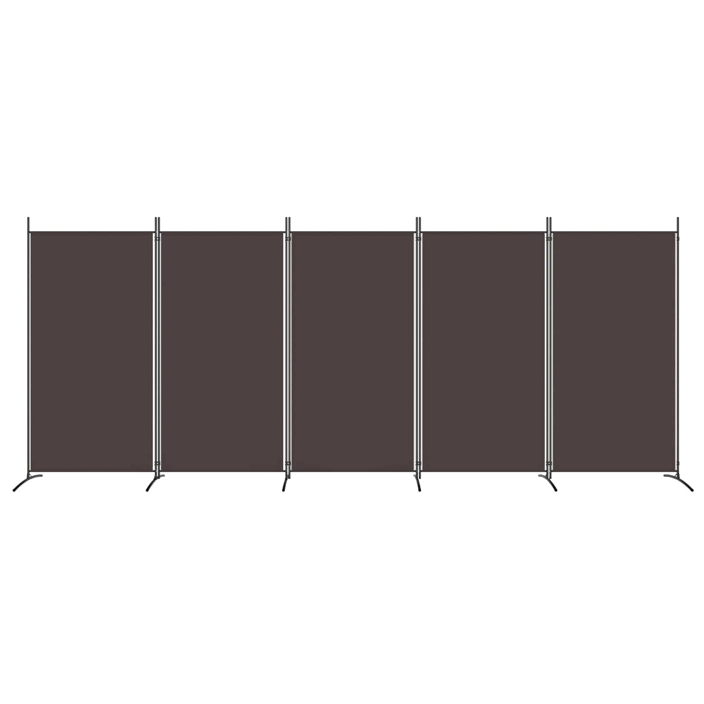 5-Panel Room Divider Brown 433x180 cm Fabric
