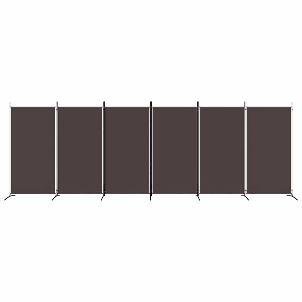 6-Panel Room Divider Brown 520x180 cm Fabric