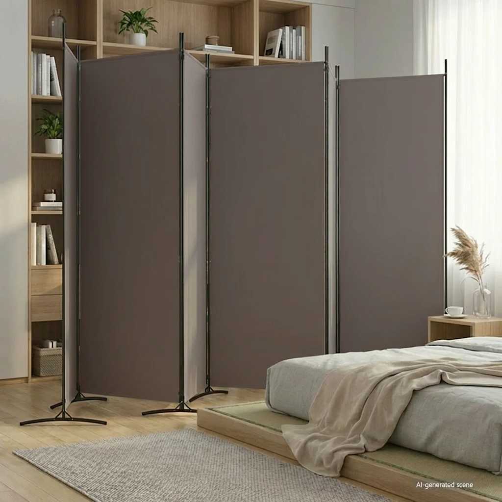 6-Panel Room Divider Anthracite 520x180 cm Fabric