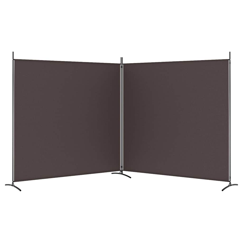 2-Panel Room Divider Brown 348x180 cm Fabric