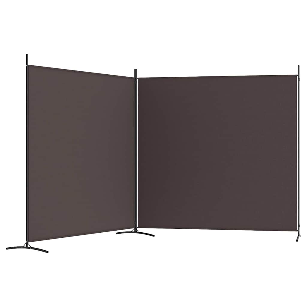 2-Panel Room Divider Brown 348x180 cm Fabric