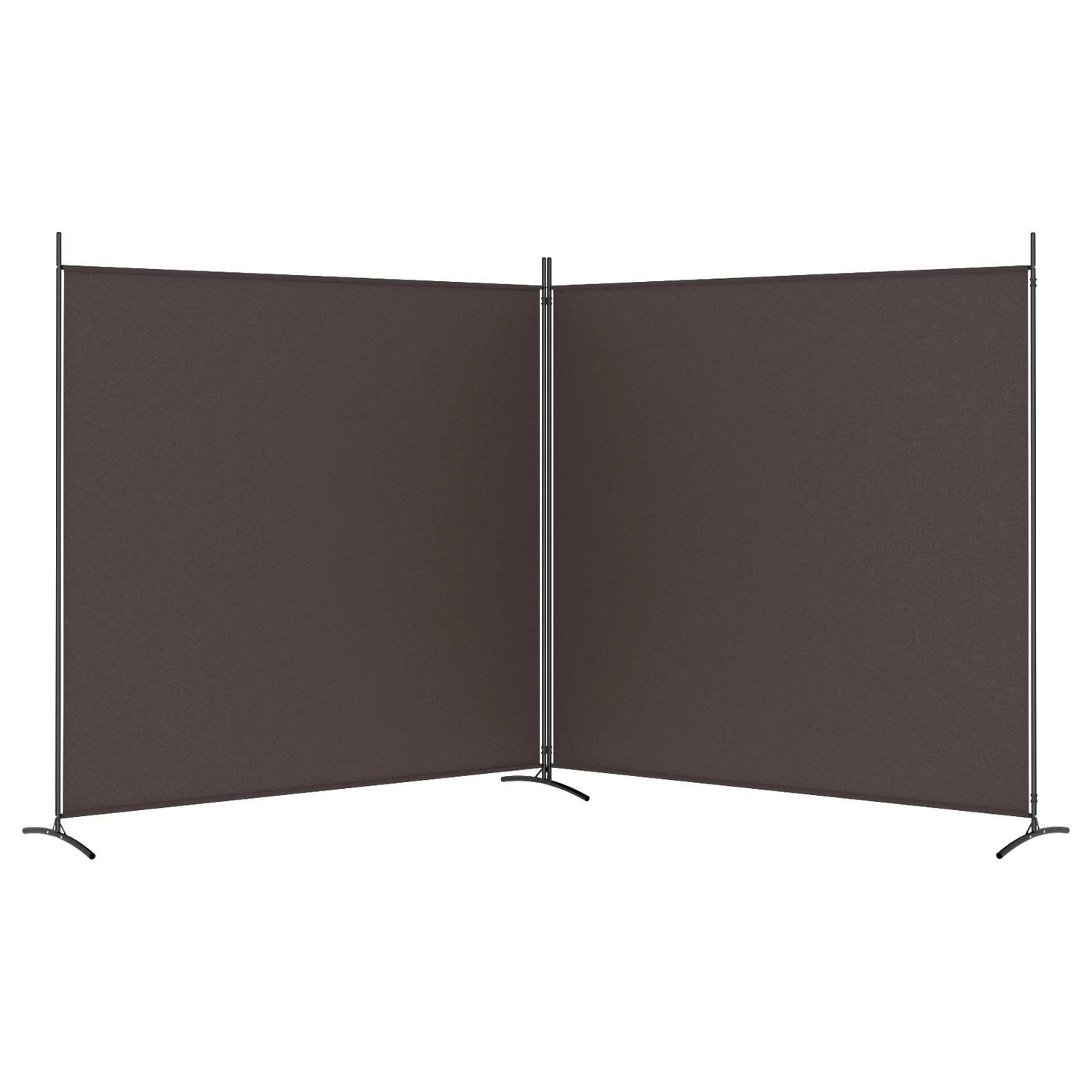 2-Panel Room Divider Brown 348x180 cm Fabric