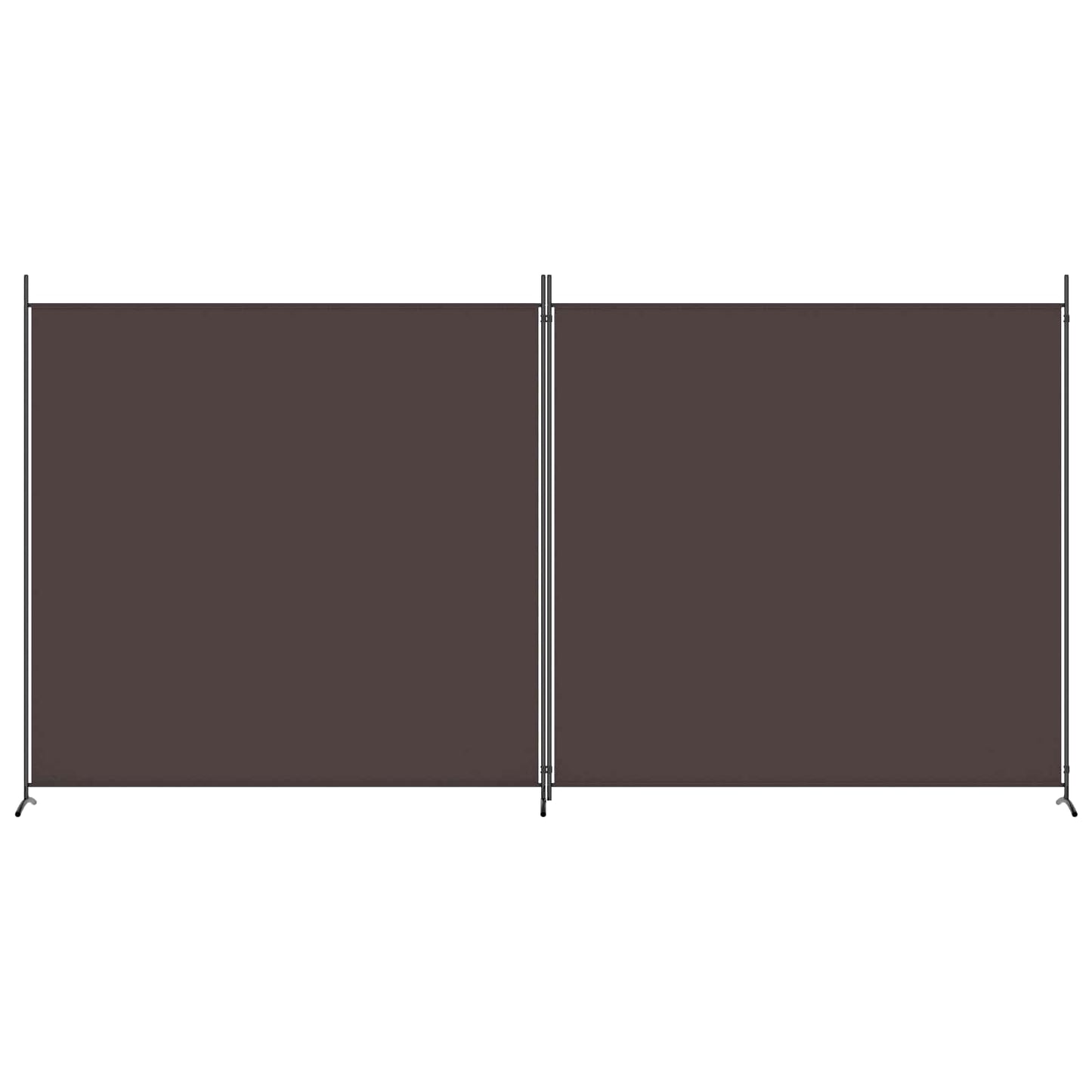2-Panel Room Divider Brown 348x180 cm Fabric