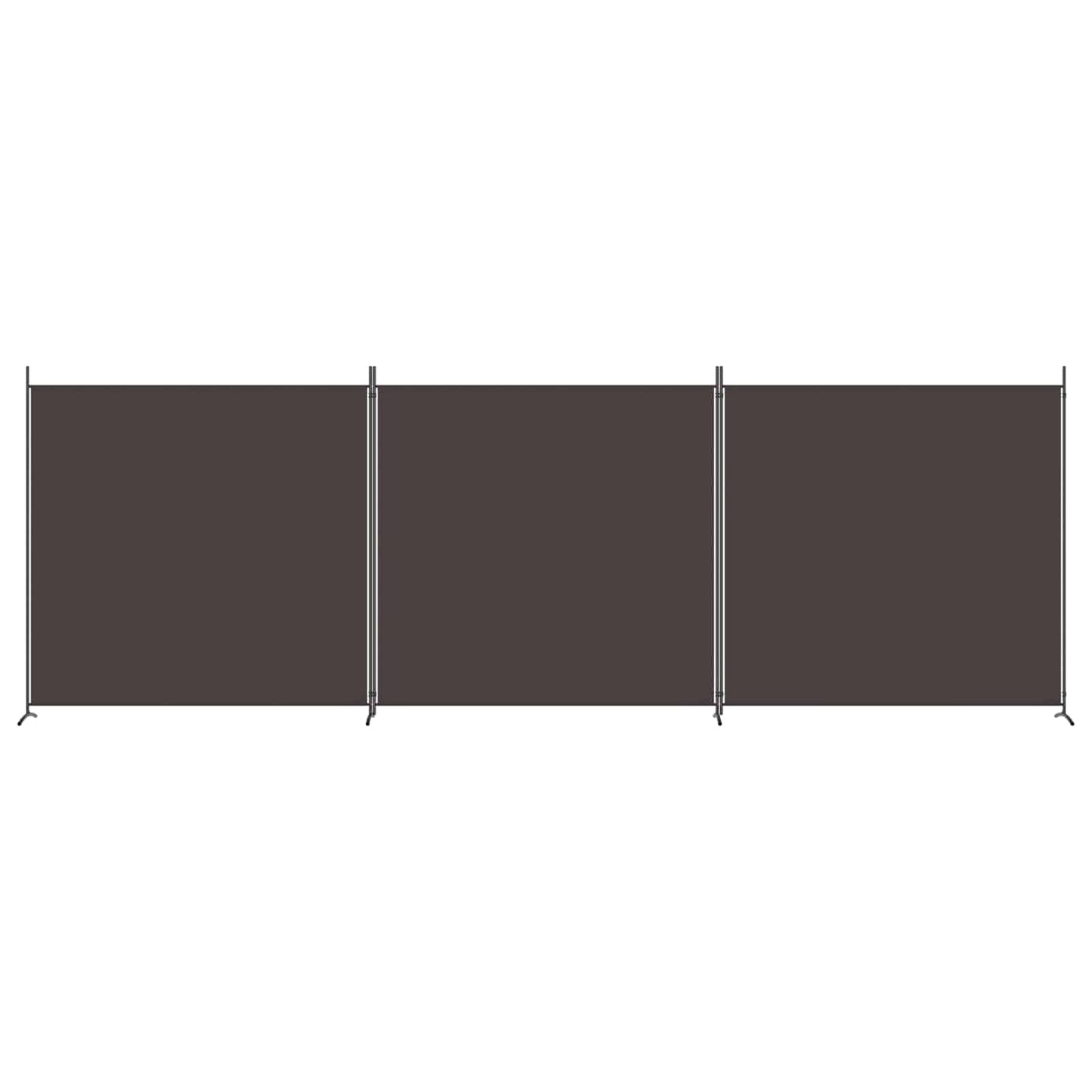 3-Panel Room Divider Brown 525x180 cm Fabric