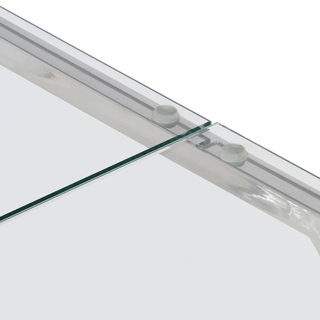 Coffee Table Silver Stainless Steel and Tempered Glass