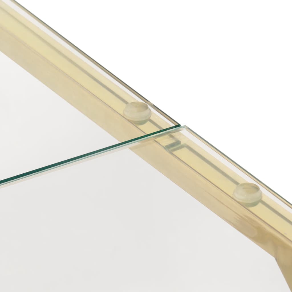 Coffee Table Gold Stainless Steel and Tempered Glass