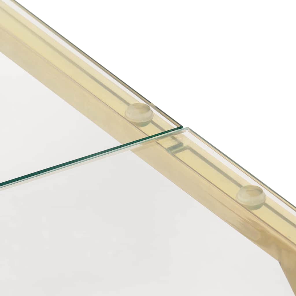 Coffee Table Gold Stainless Steel and Tempered Glass