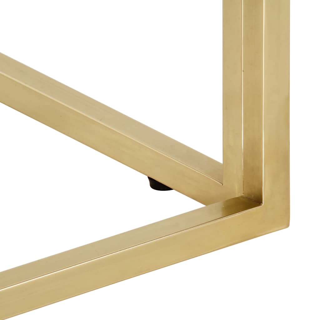 Coffee Table Gold Stainless Steel and Tempered Glass