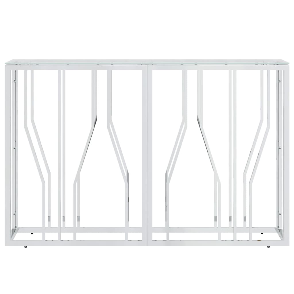 Console Table 110x30x70 cm Stainless Steel and Glass