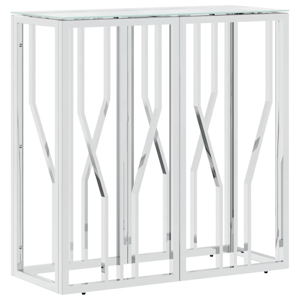 Console Table 70x30x70 cm Stainless Steel and Glass