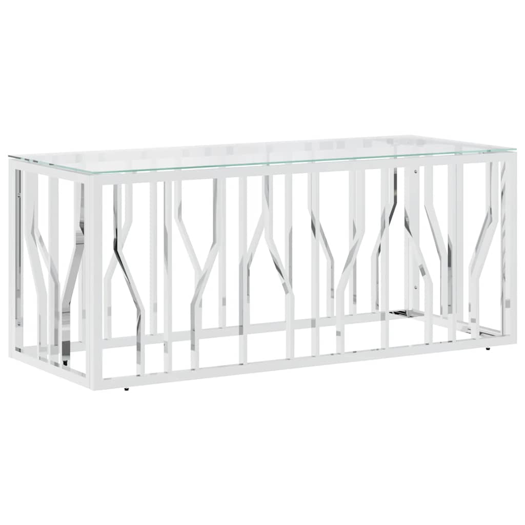 Coffee Table 110x45x45 cm Stainless Steel and Glass