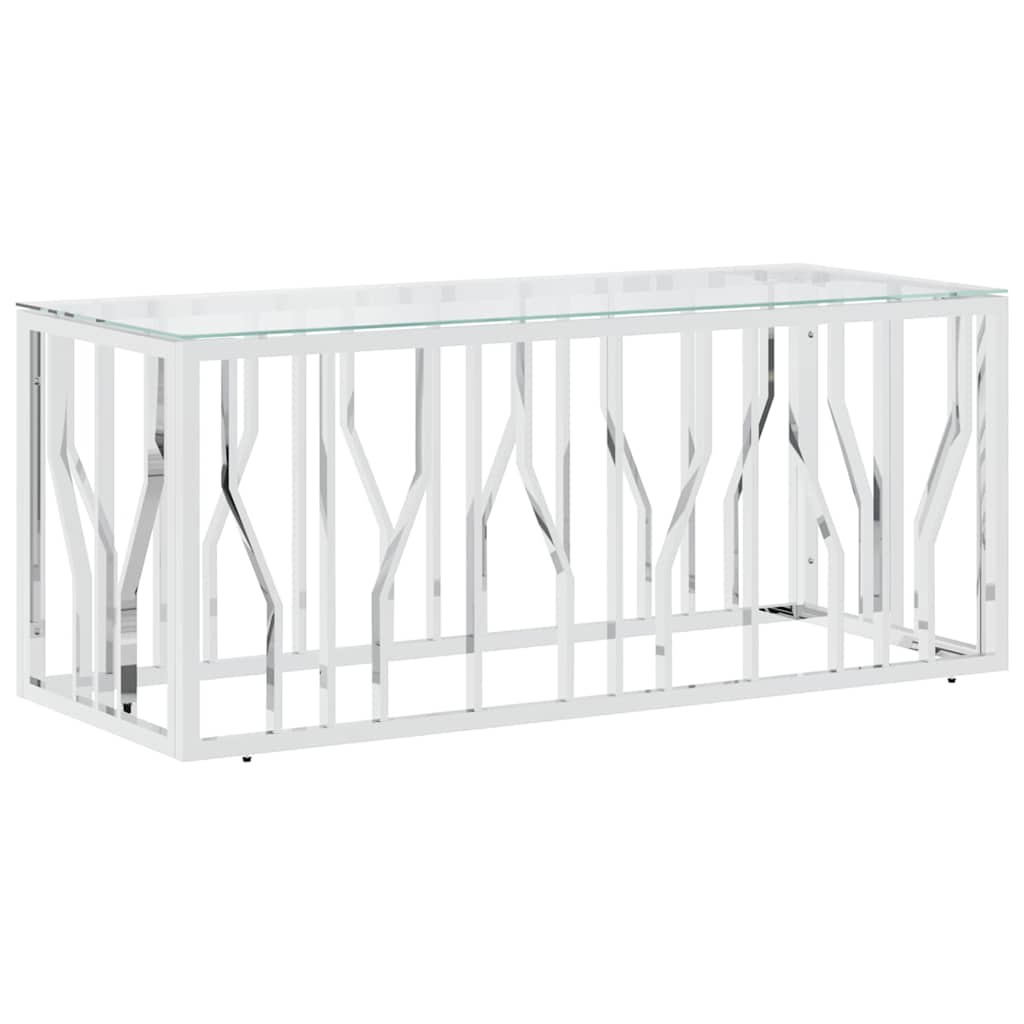 Coffee Table 110x45x45 cm Stainless Steel and Glass